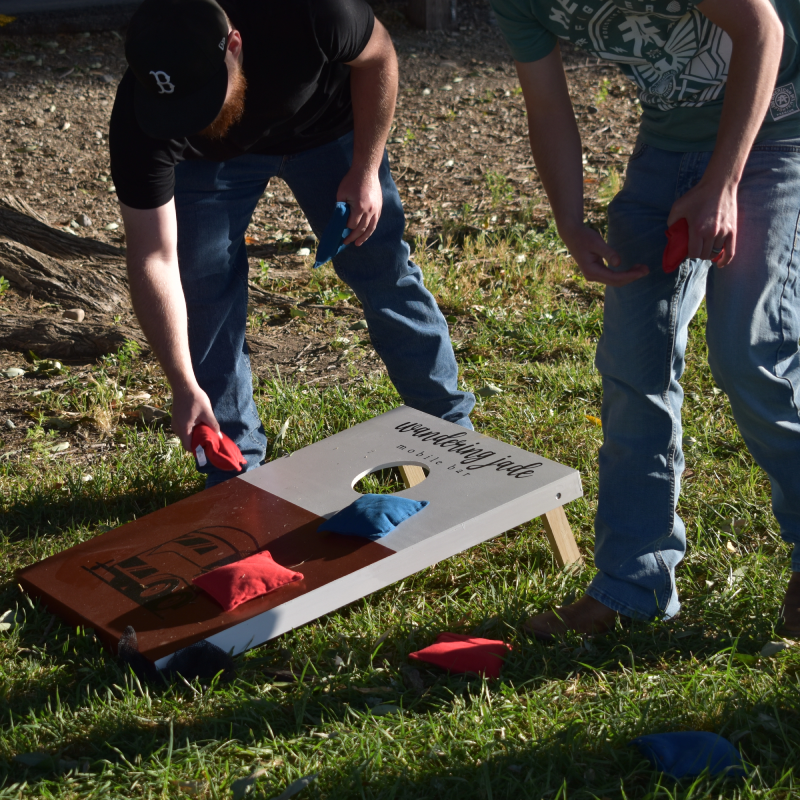 Photo of people playing Cornhole.